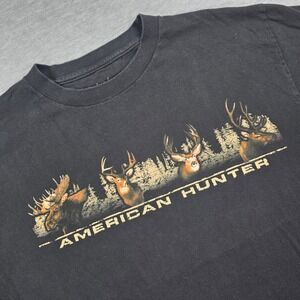 Lifestyle Classics Mens American Hunter Graphic T-Shirt Black Moose Deer Size M